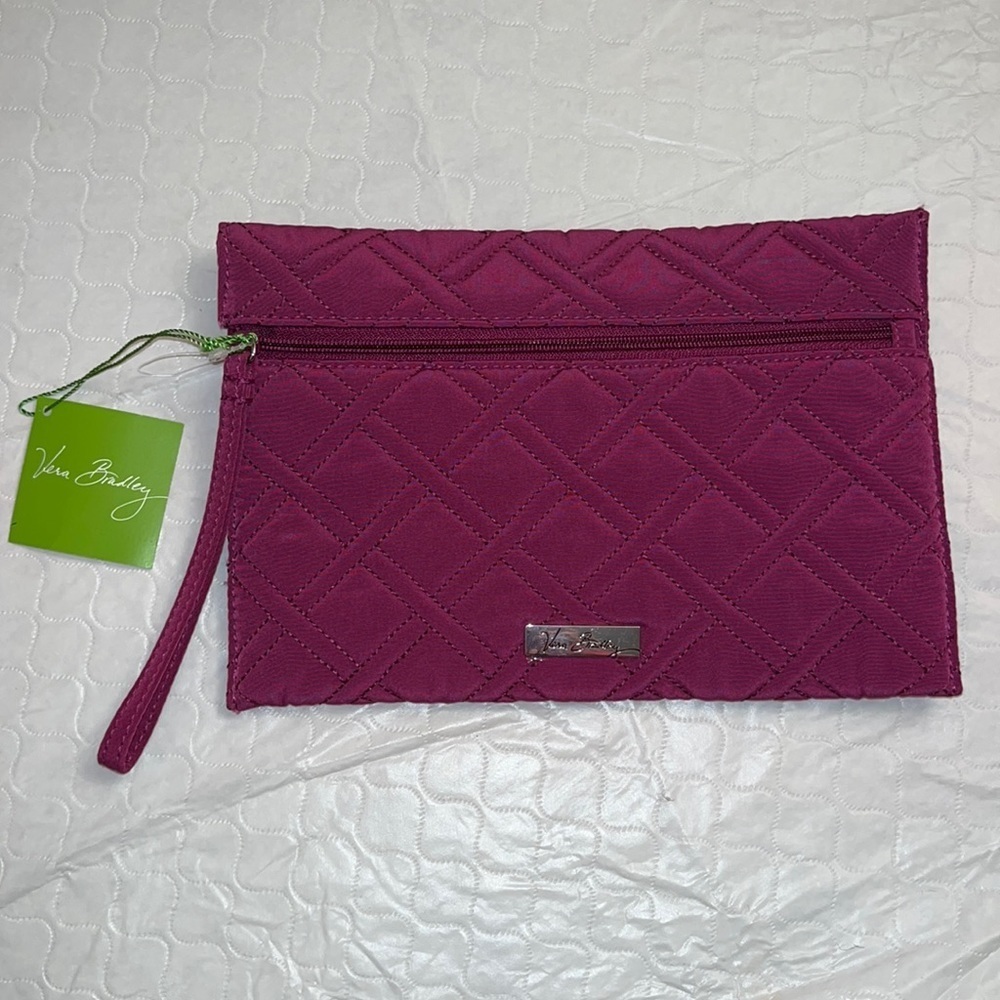 Vera Bradley plum quilted slim wristlet NWT